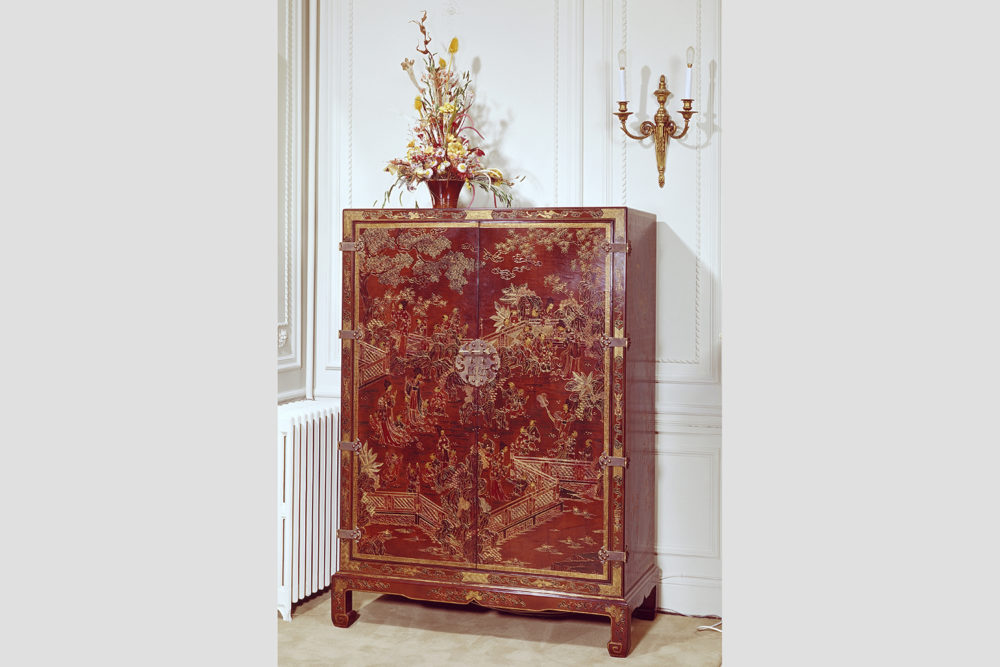 Restoring Chinese Lacquer Furniture, Red Asian Lacquer Dresser
