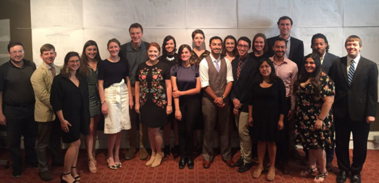 The Summer Studio students in front of their final projects