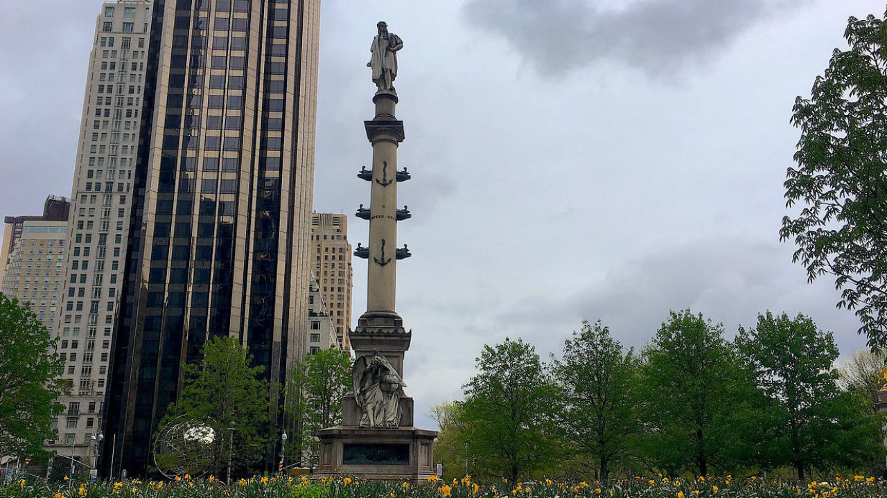 The controversial Columbus Circle Monument created by Italian sculptor Gaetano Russo