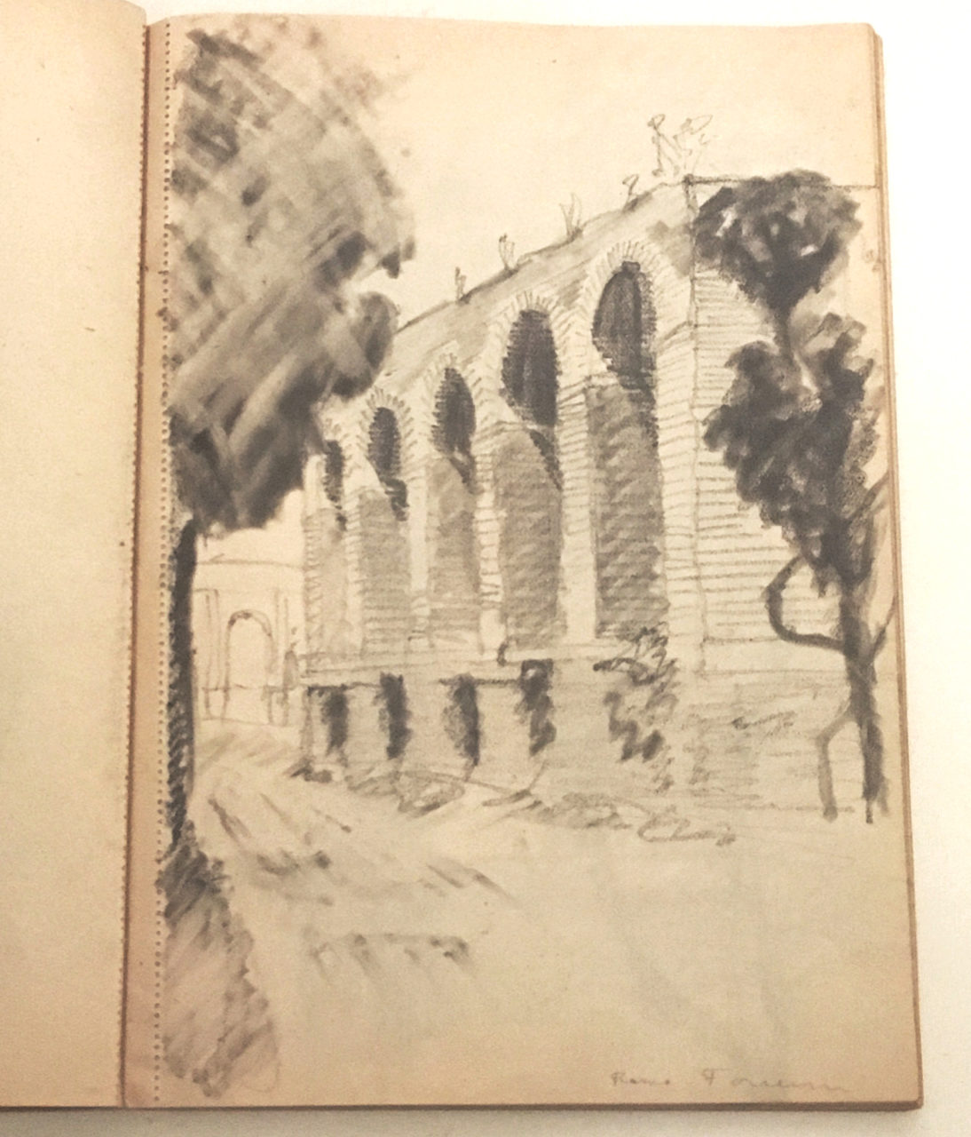 A sketch by Aino Marsio of the Forum in Rome, 1921