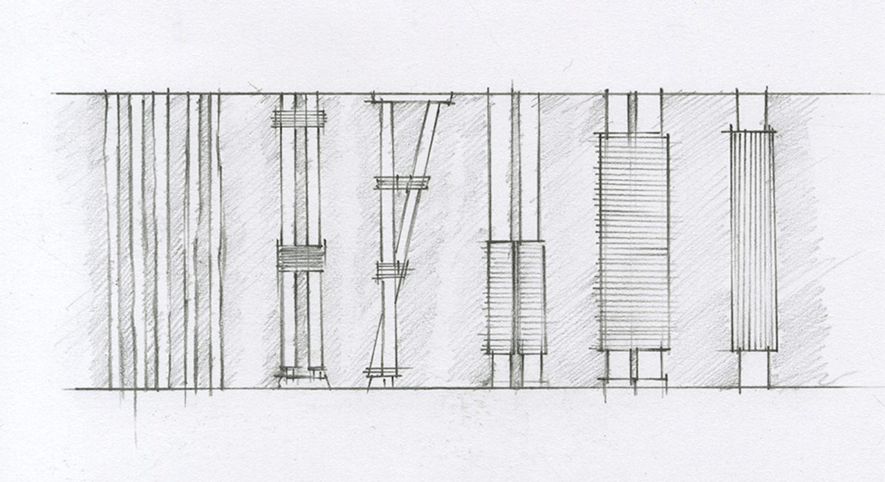 A quick study of post articulation at the Villa Mairea, by the author.