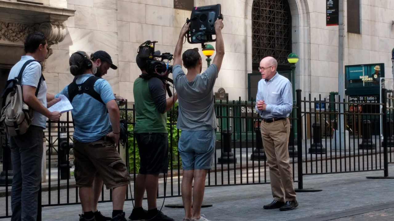 Francis Morrone filming 'Classical City Guide: New York City'