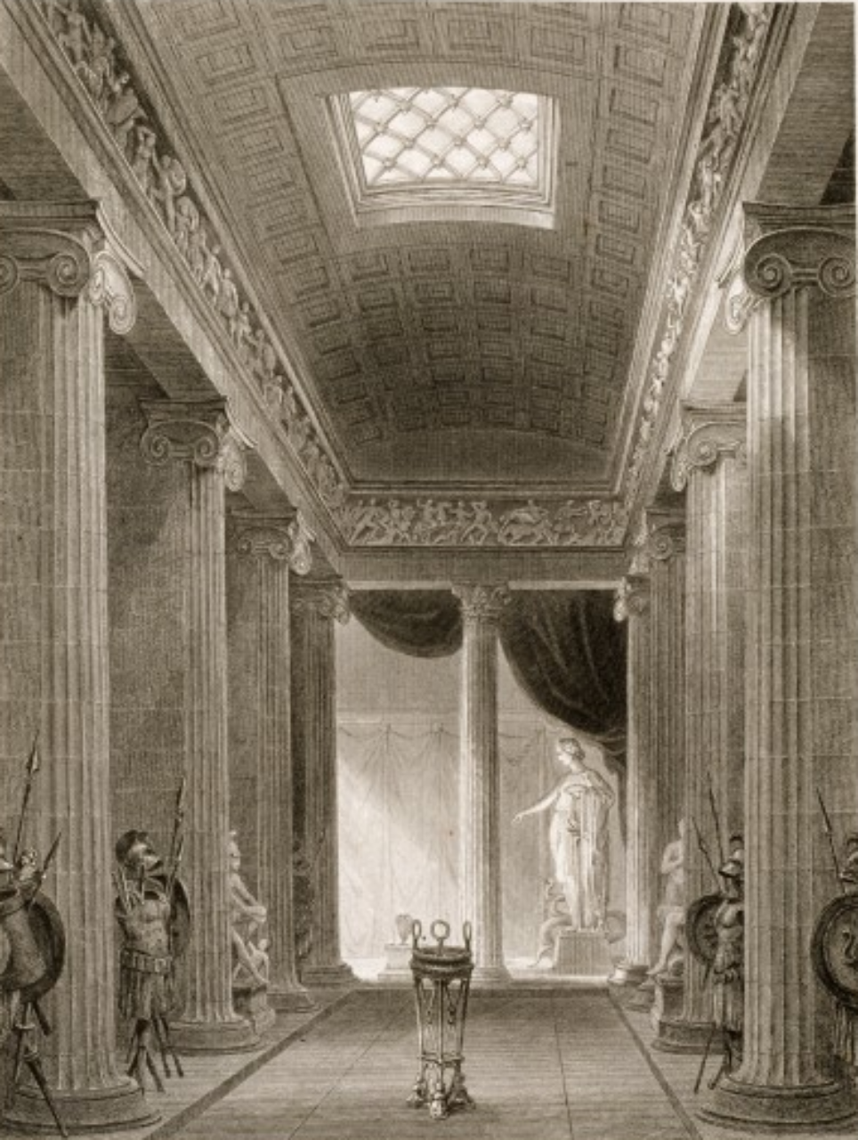 Figure 16: Temple of Apollo Epicurius, conjectural interior view by Charles R. Cockerell, 1860. (Wikipedia Images)