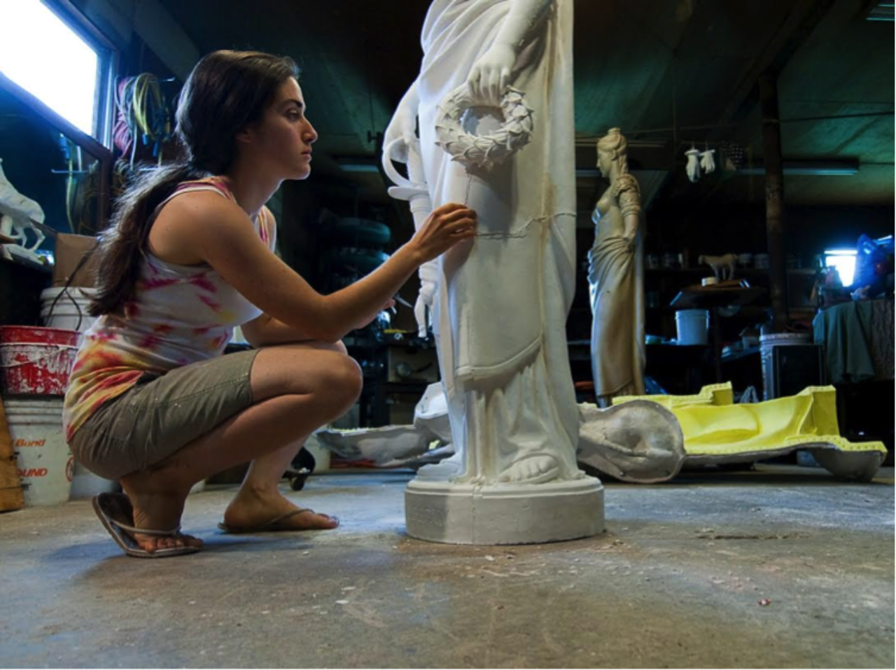 Young Members Task Force participant Emily Bedard, who won a 2015 Stanford White Award in the Craftsmanship and Artisanship category for Statue of Liberty for Seaside Monument