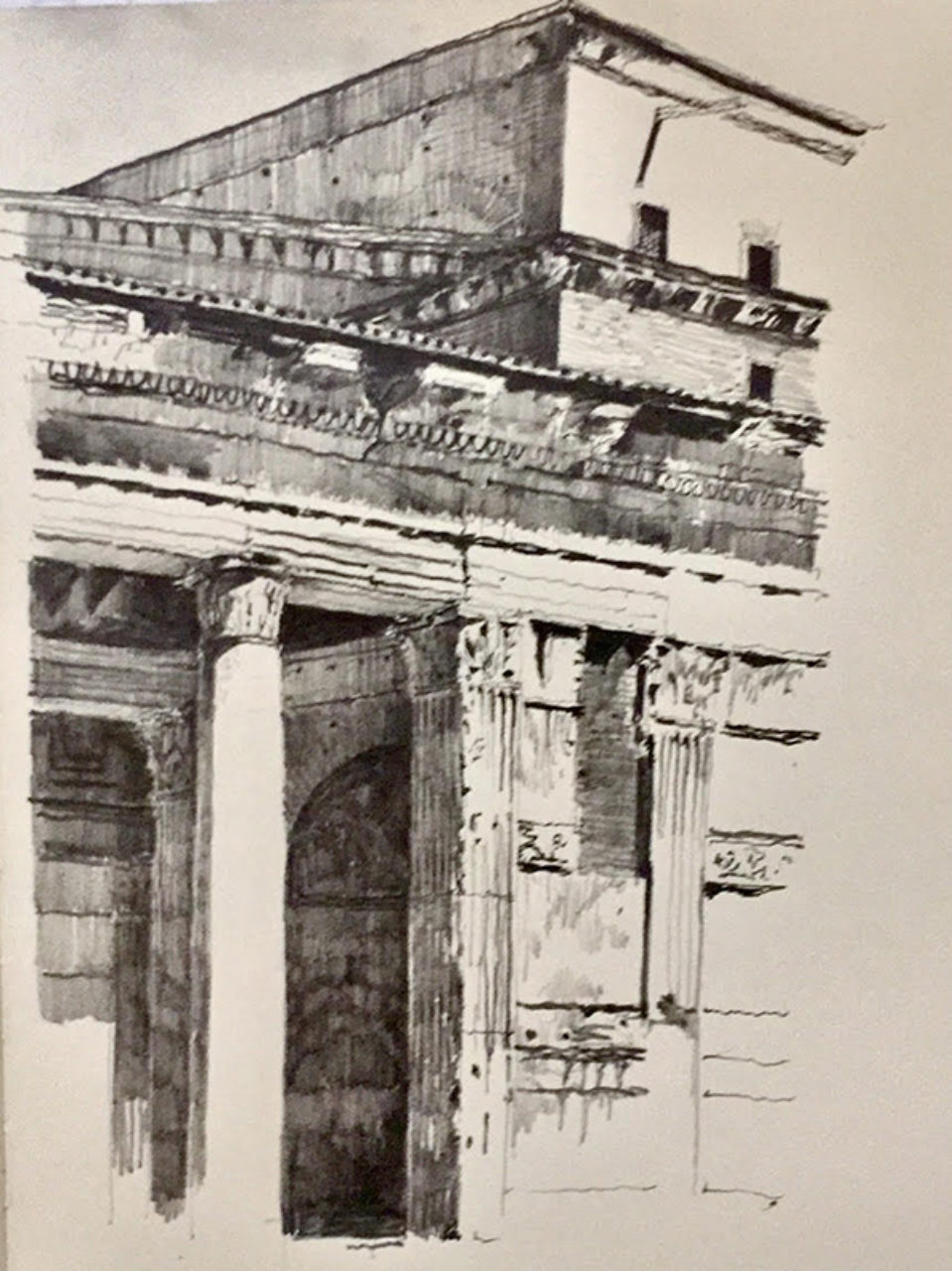 Tour participant Martin Burns' pantheon sketch