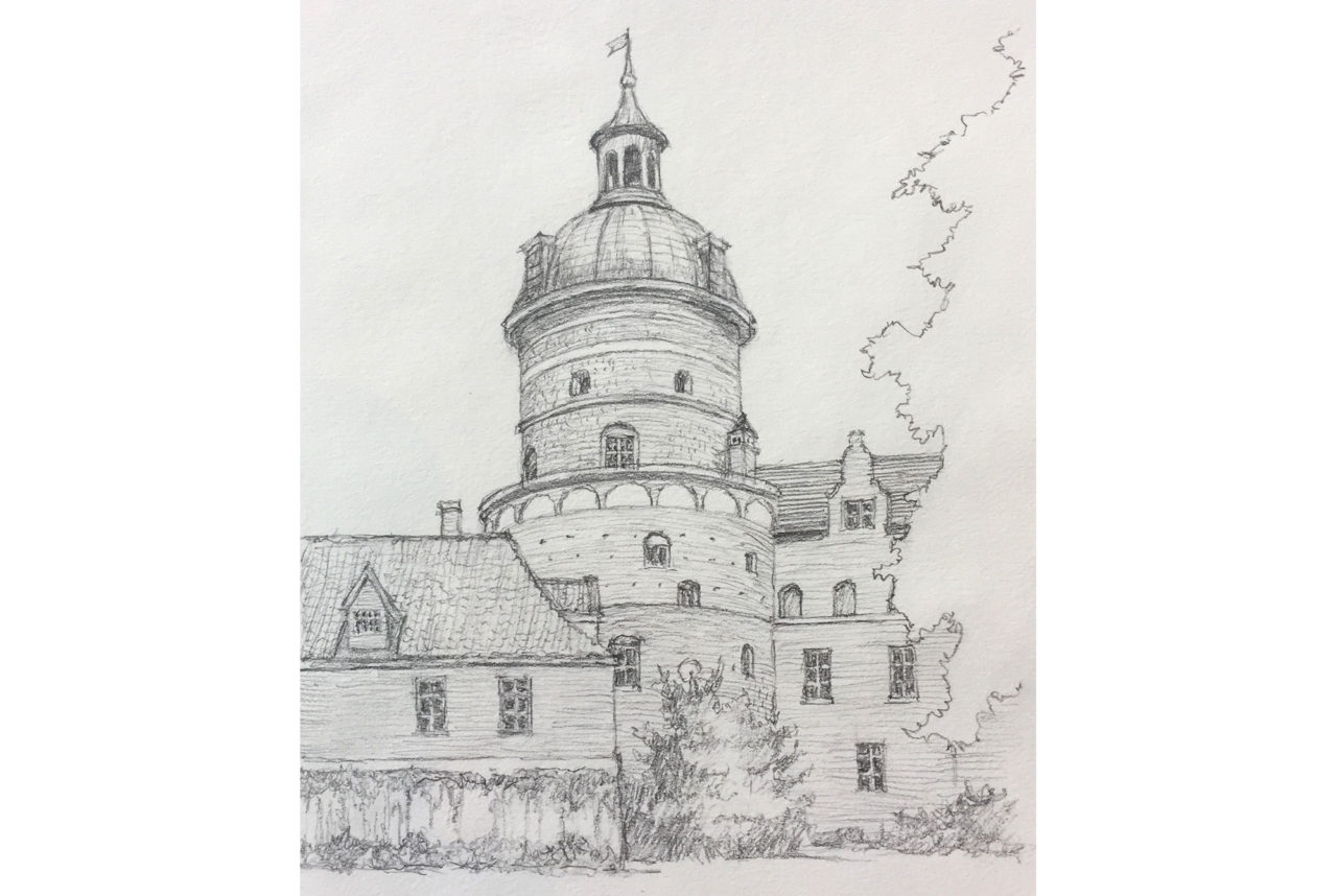 Sketch of Gripsholm Castle by Mark Kline