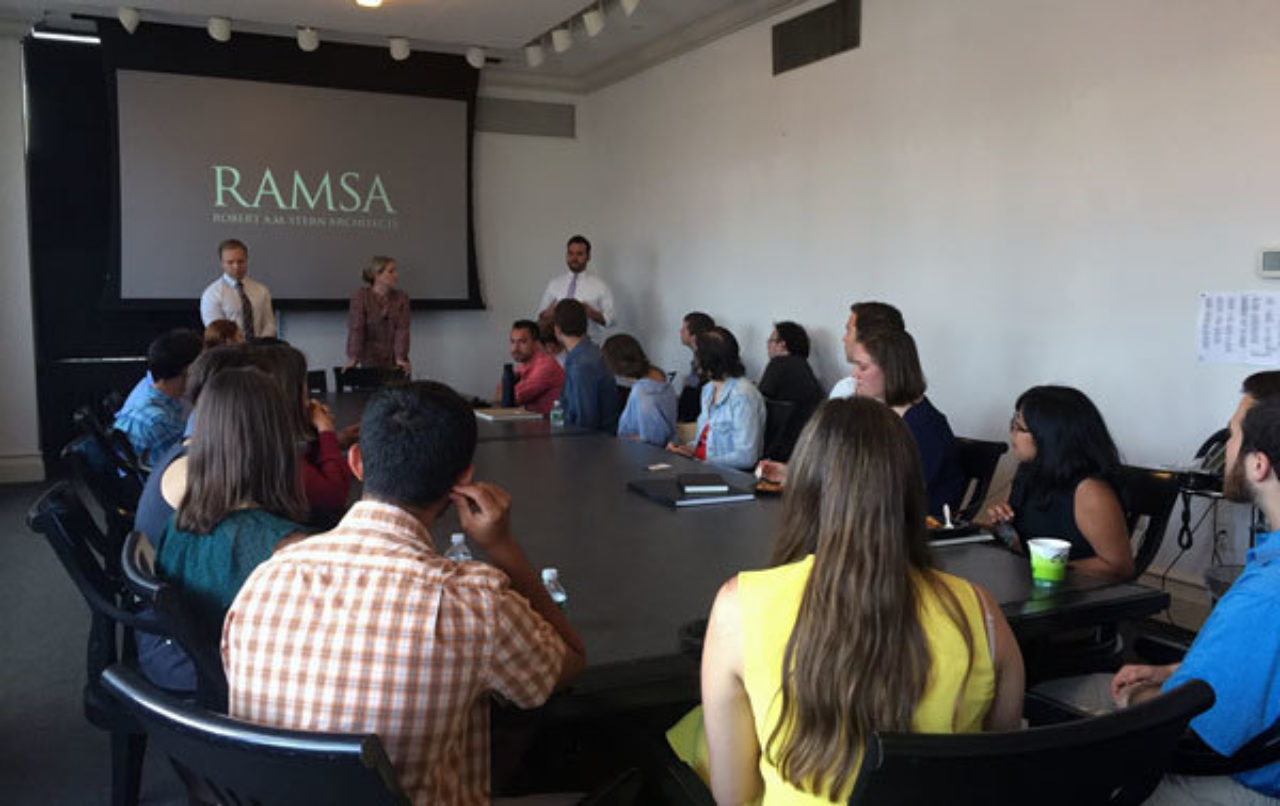 Students tour the offices of Robert A.M. Stern Architects