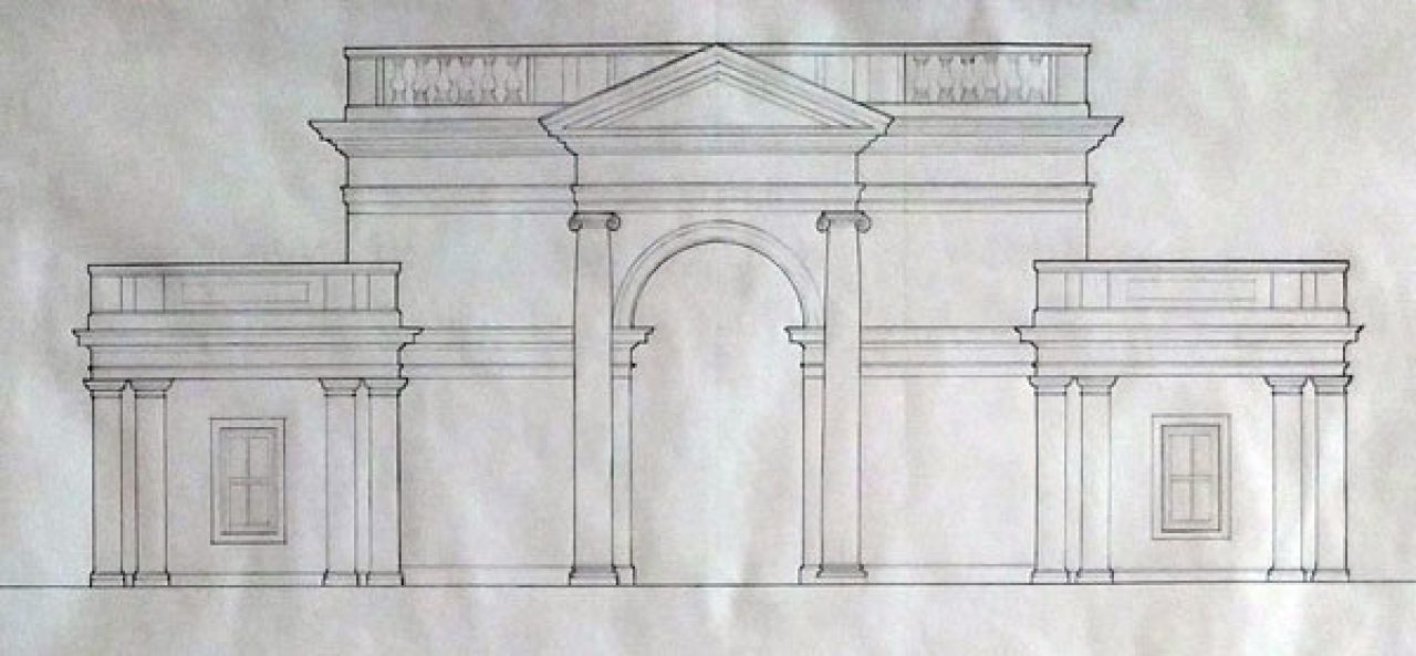 A student’s final design for a theoretical pavilion in Prospect Park