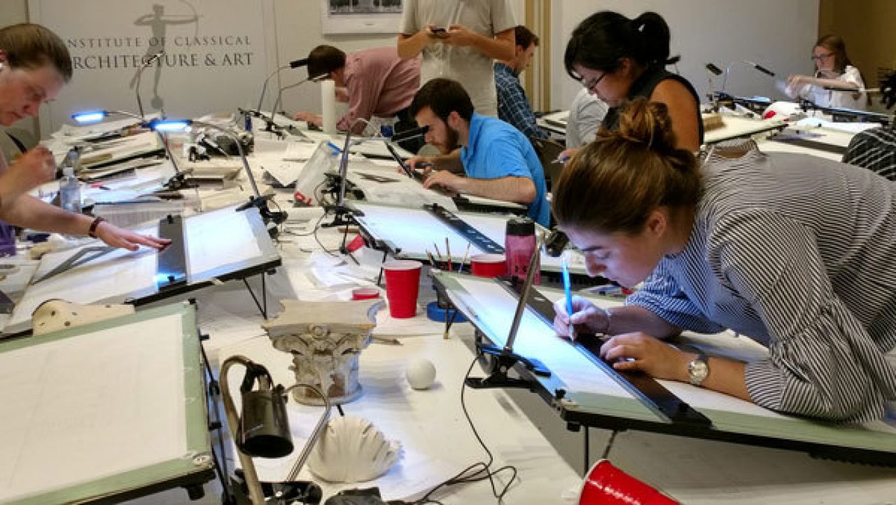 Students work on their final projects in class