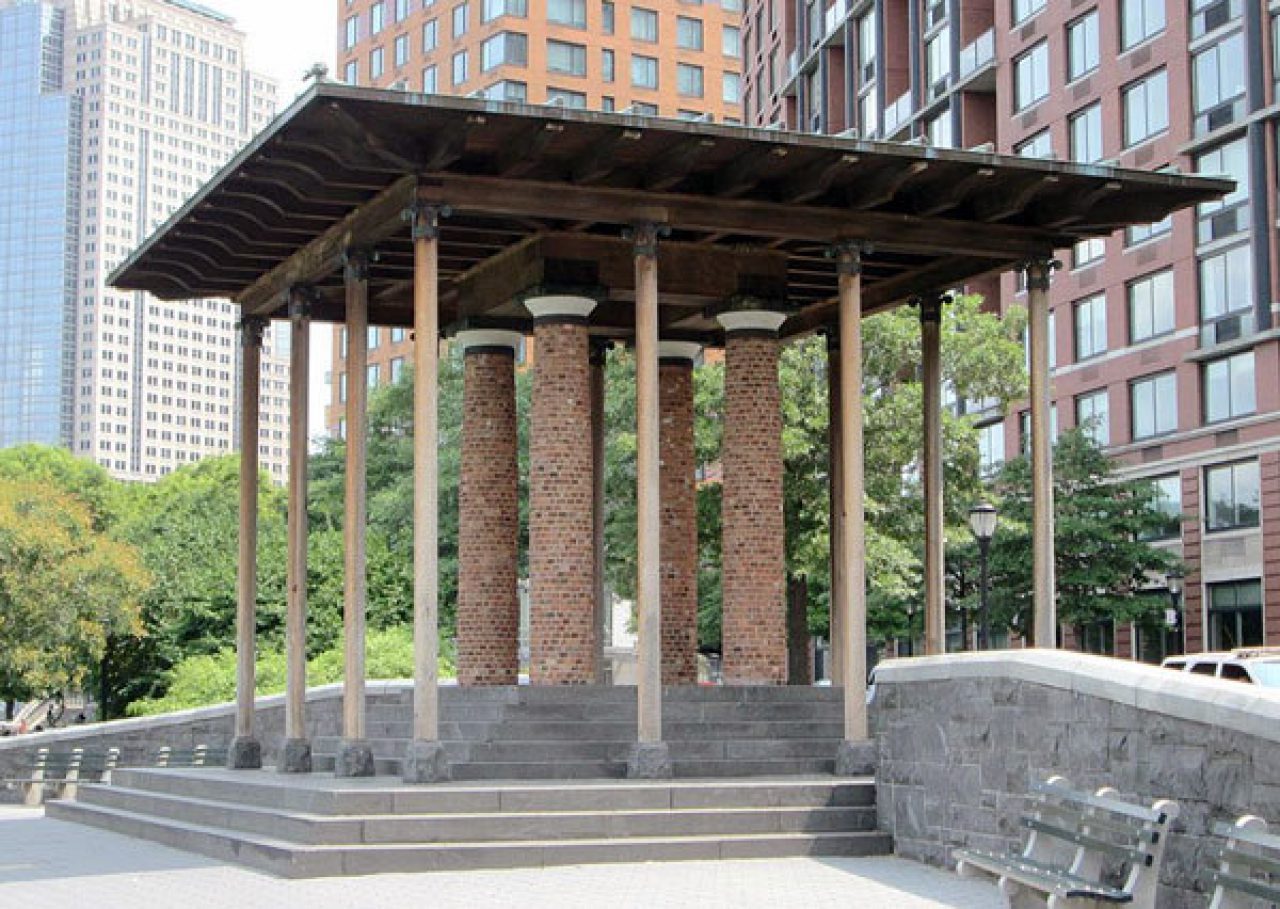 The Battery Park City Pavilion, designed by Demetri Porphyrios (Source: Wikipedia)