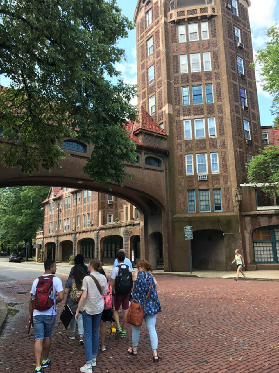 Students walk through Forest Hills Gardens in Queens, NY