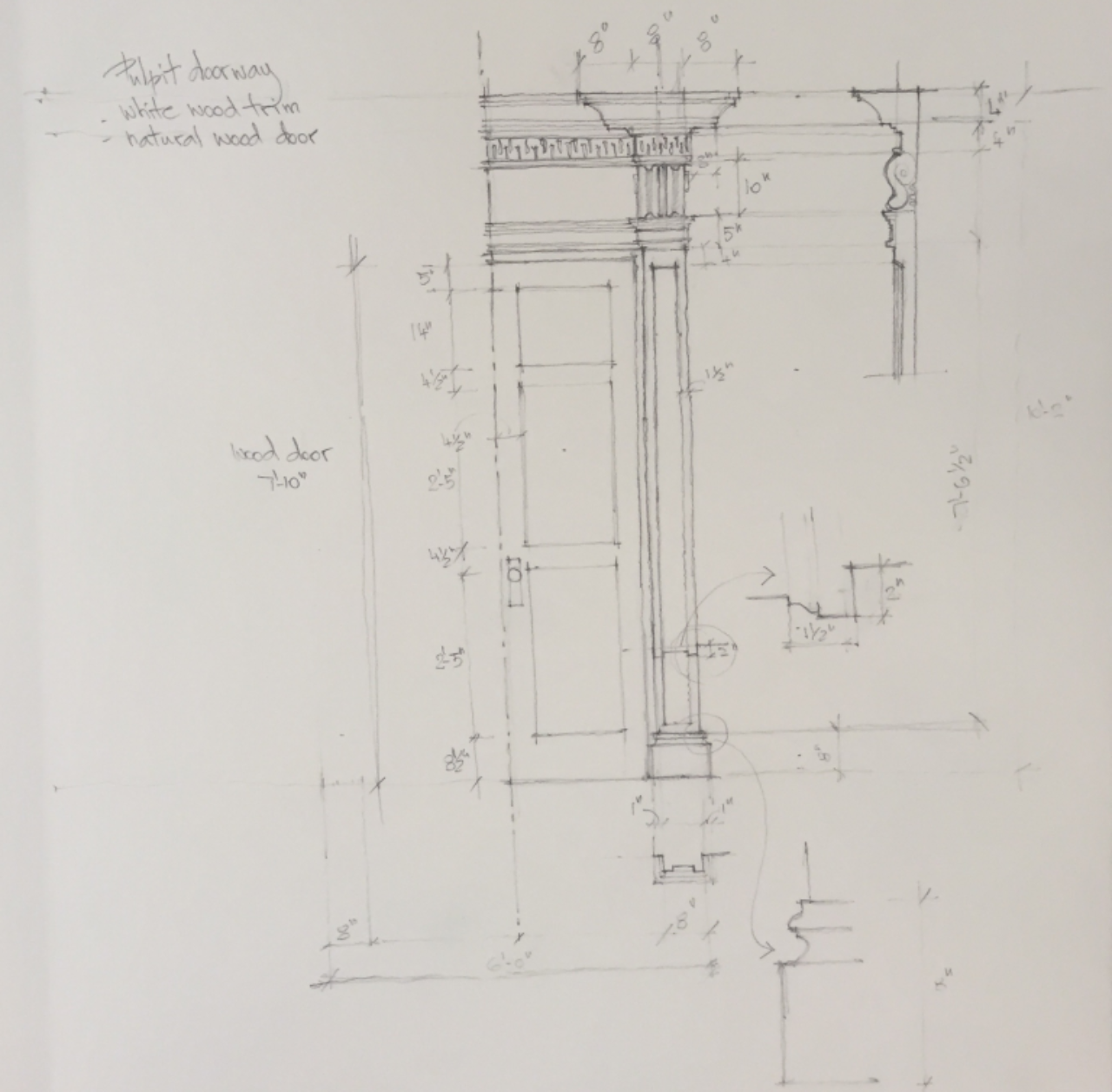 A measured drawing completed by a workshop student