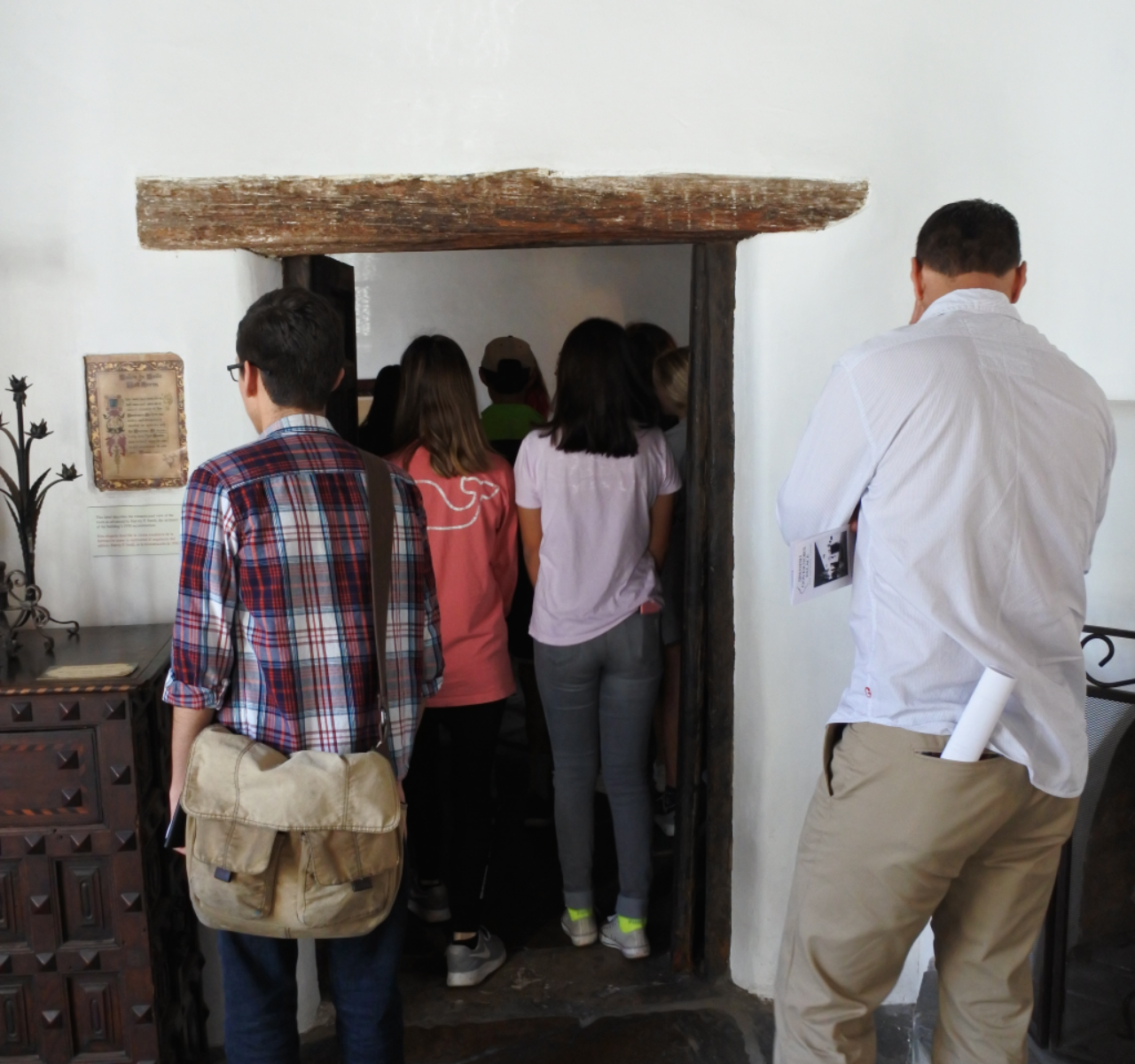 Students tour an historic interior