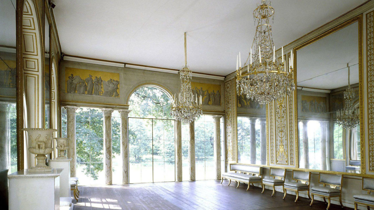 The mirrored gallery at Gustav III’s Royal Pavilion at Haga Park