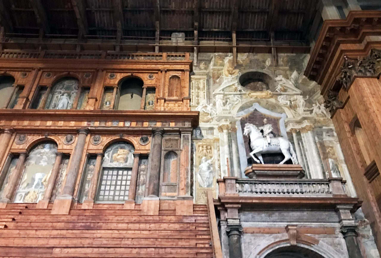 The interior of the Teatro Farnese in Parma
