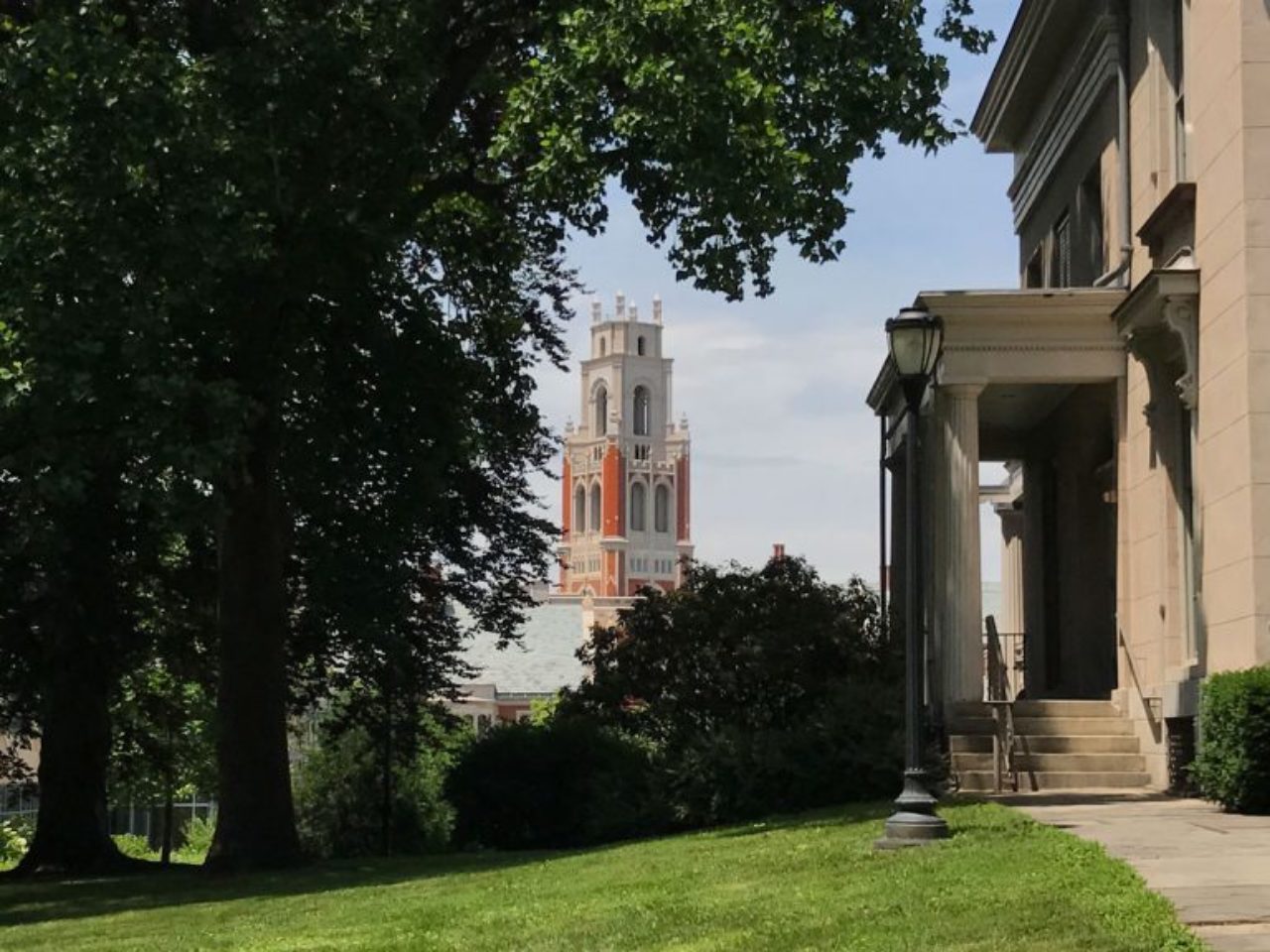 A view of Pauli Murray College at Yale University from Hillhouse Avenue