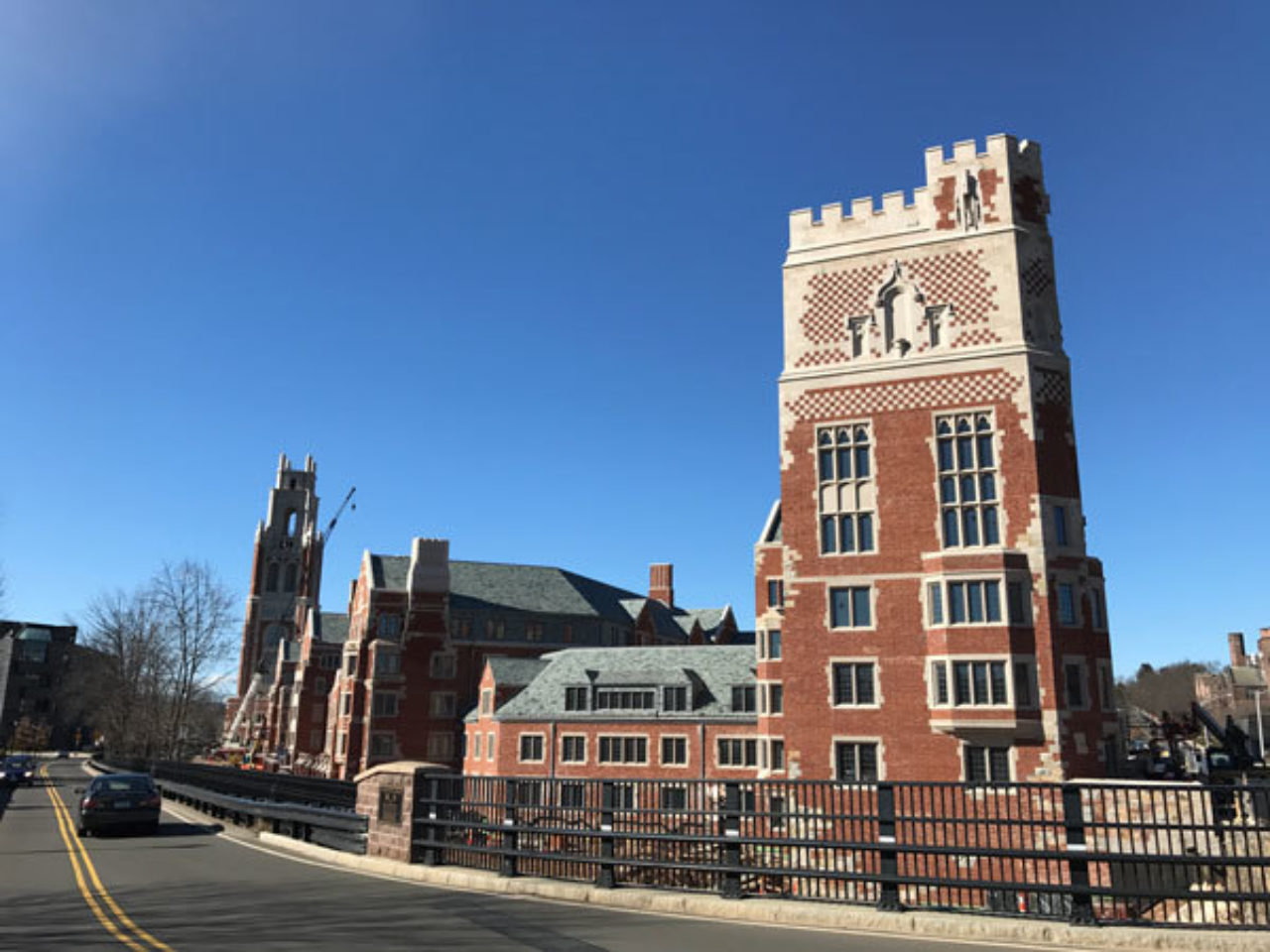 The exterior of the new residential colleges while under construction