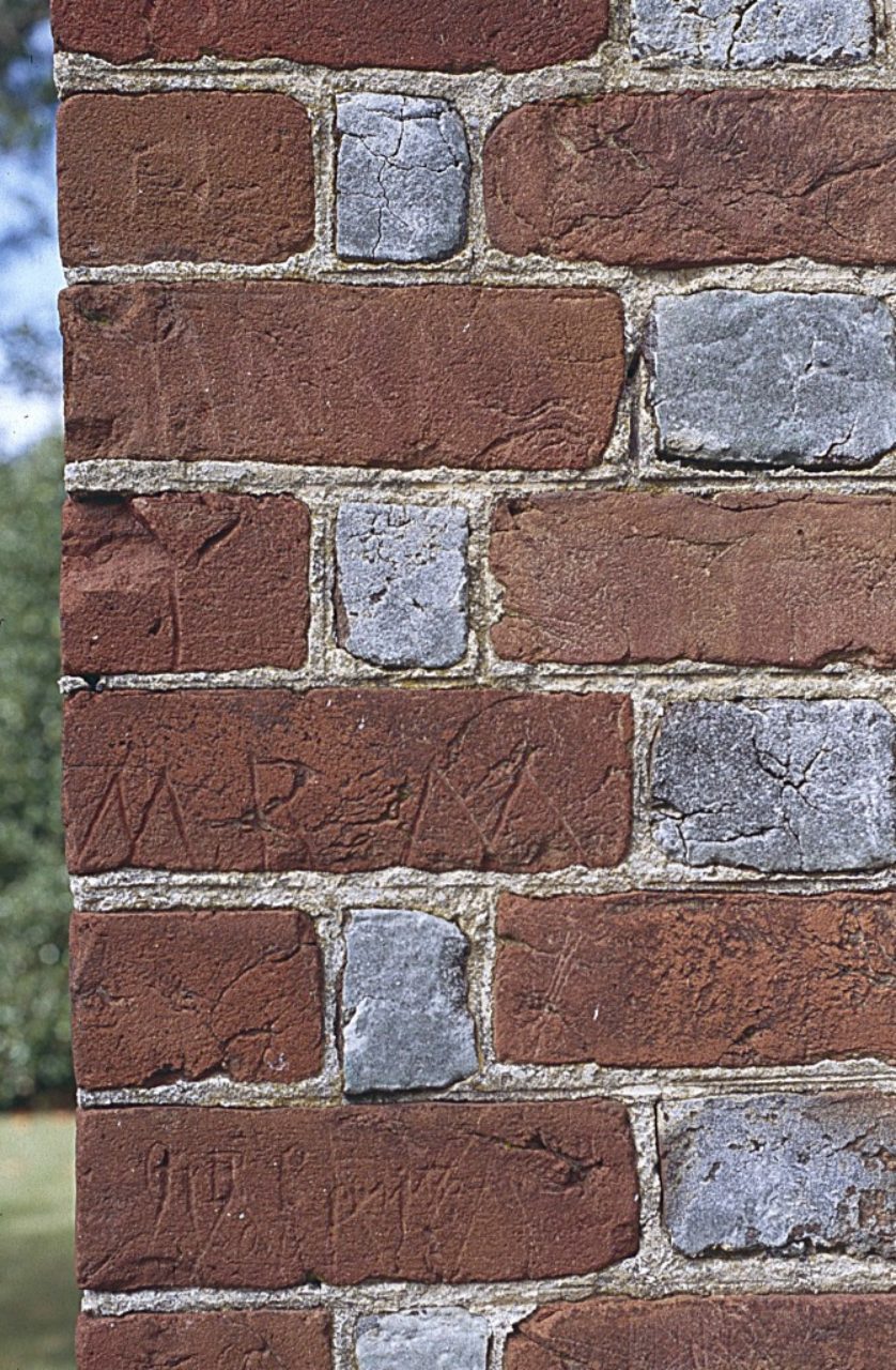 Figure 9: Pungoteague Church, Accomack County, Virginia, detail of west wall (Loth)