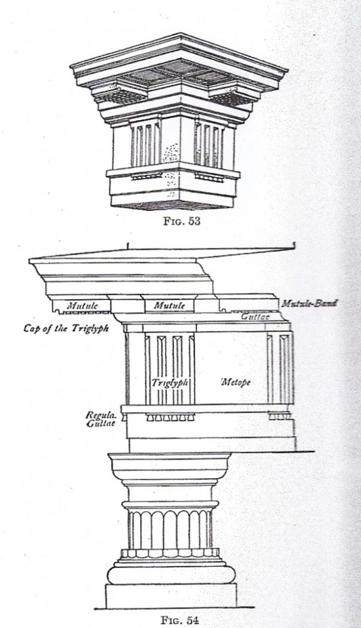 Figure 13, The Mutulary Doric, William R. Ware, The American Vignola, fifth edtion, p. 12.