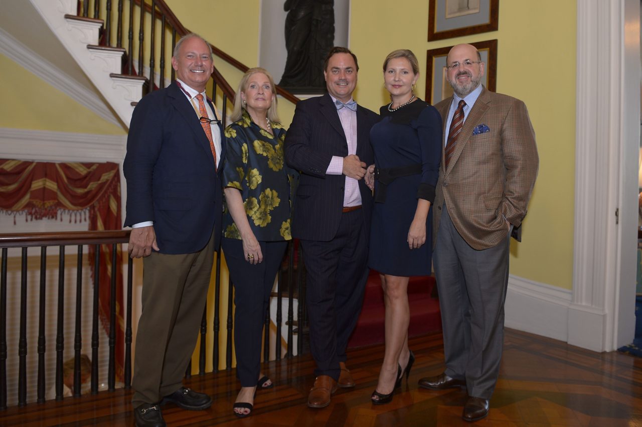 Jeff Davis, Margize Howell, ICAA President Peter Lyden,<br>Tammy Connor, James Carter==The Institute of Classical Architecture & Art Celebrates the Classicist No. 13 with Classical American Homes Preservation Trust==The Roper House, Charleston, SC==October 18, 2016==©Patrick McMullan==Photo - Grant Halverson/PMC== ==