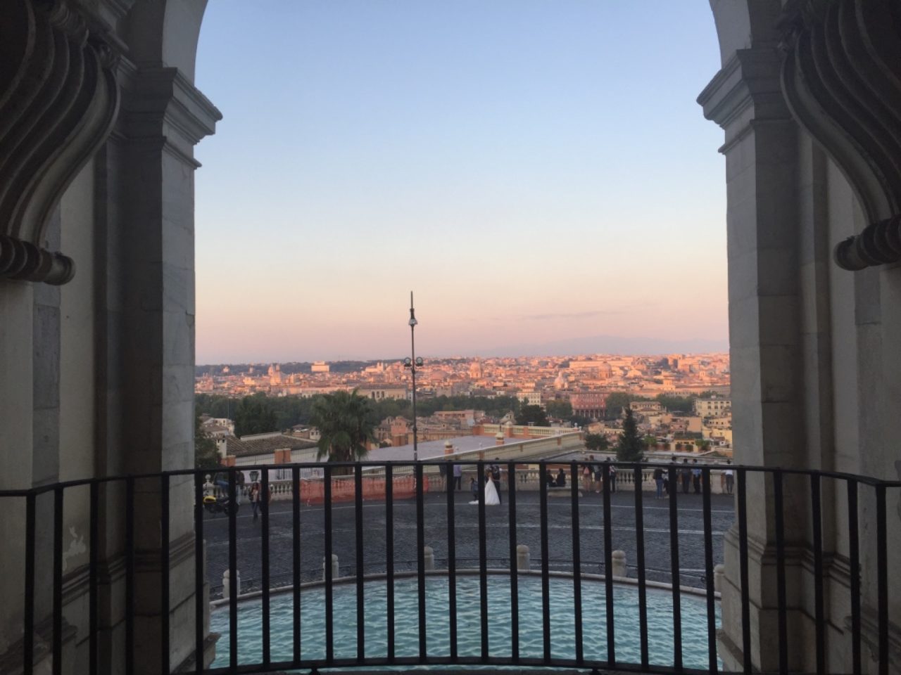 View of city from the Fontana dell'Acqua Paola on the Janiculum