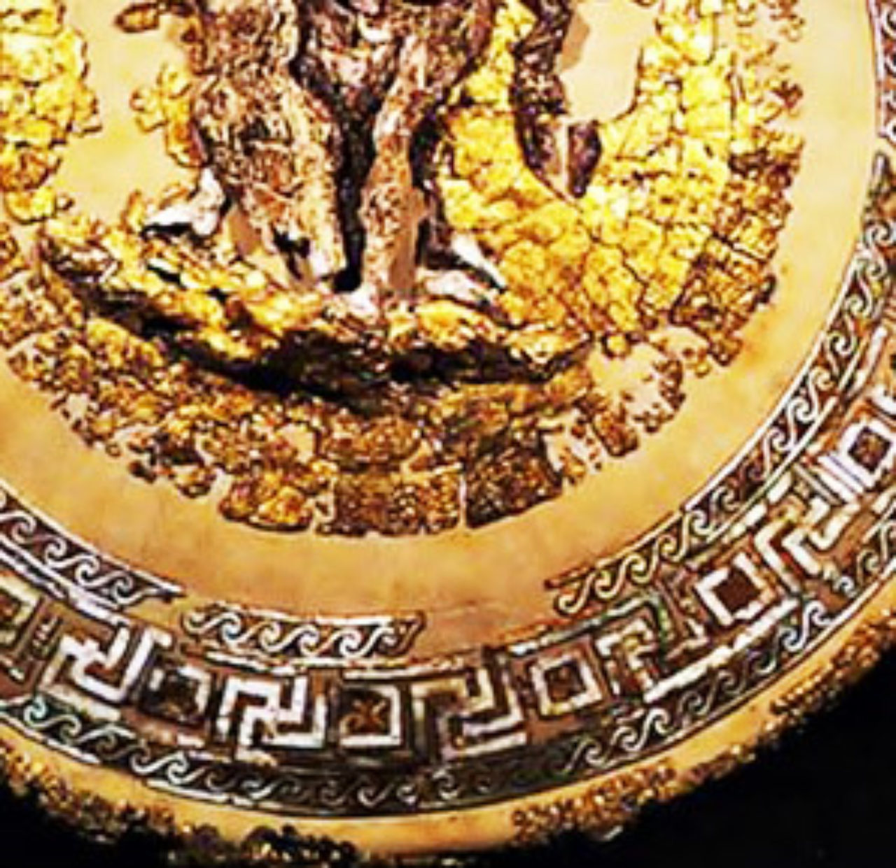 Figure 3: Detail of gold and ivory ceremonial shield of Philip II of Macedon. (Pinterest).